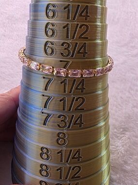 Pink Stone Tennis Bracelet in Gold-tone